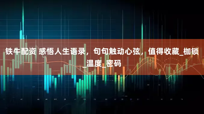 铁牛配资 感悟人生语录，句句触动心弦，值得收藏_枷锁_温度_密码