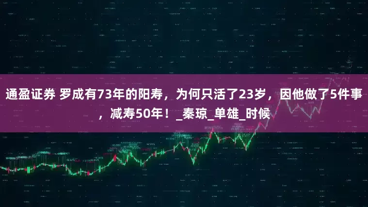 通盈证券 罗成有73年的阳寿，为何只活了23岁，因他做了5件事，减寿50年！_秦琼_单雄_时候